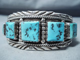 Dudley Yazzie Rare Vintage Native American Navajo Turquoise Sterling Silver Bracelet-Nativo Arts