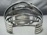 Huge Frog Vintage Native American Navajo Agate Sterling Silver Bracelet Cuff-Nativo Arts