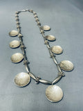 Absolutely Gorgeous Vintage Native American Navajo Sterling Silver Concho Necklace-Nativo Arts