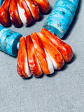 Native American One Of The Best Ever Santo Domingo Turquoise Disc Sterling Silver Necklace-Nativo Arts