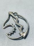 Expressive Vintage Native American Navajo Sterling Silver Bear Pin-Nativo Arts