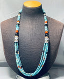 Native American Authentic Singer Rare Turquoise Sterling Silver Necklace-Nativo Arts