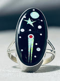 Comet Outer Space Native American Navajo Sterling Silver Opal Ring-Nativo Arts