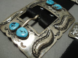 Heavy Vintage Navajo Sterling Silver Native American Turquoise Concho Belt Old-Nativo Arts