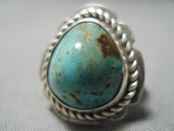 Marvelous Vintage Native American Navajo Royston Turquoise Sterling Silver Ring Old-Nativo Arts