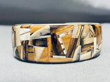 The Most Intricate Native American Navajo Agate Inlay Sterling Silver Bracelet-Nativo Arts