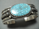 Native American Important Famous Al Jake High Grade Turquoise Sterling Silver Bracelet-Nativo Arts
