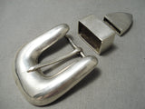 Very Important Vintage Native American Navajo Harvey Begay Sterling Silver Buckle Ranger Set-Nativo Arts