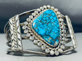 Important Vintage Native American Navajo Blue Diamond Turquoise Sterling Silver Bracelet-Nativo Arts