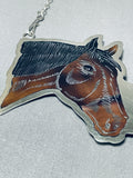 The Best Native American Zuni Hand Carved Horse Sterling Silver Necklace-Nativo Arts