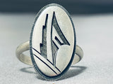 Important Steve Pooyouma Vintage Native American Hopi Sterling Silver Ring-Nativo Arts