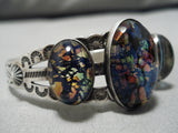 Very Rare Vintage Native American Navajo Opalescence Sterling Silver Bracelet Old-Nativo Arts