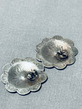 Fantastic Vintage Native American Navajo Sterling Silver Earrings-Nativo Arts