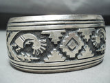 Authentic Vintage Native American Navajo Thomas Singer Sterling Silver Bracelet Old-Nativo Arts