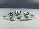 Fabulous Native American Navajo Sleeping Beauty Turquoise Sterling Silver Bracelet-Nativo Arts