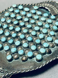 The Most Unique Ever Vintage Native American Navajo Turquoise Snake Eyes Sterling Silver Buckle-Nativo Arts