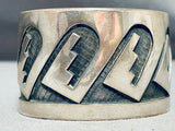 Important Vintage Native American Hopi Sterling Silver Chiseled Overlay Bracelet-Nativo Arts