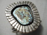Best Vintage Native American Navajo Smokey Bisbee Turquoise Sterling Silver Bracelet Old-Nativo Arts