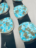 Native American 692 Gram Turquoise Slab Sterling Silver Rich Jim Signed Concho Belt-Nativo Arts