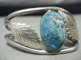 Rare Aqua Stone Vintage Native American Navajo Sterling Silver Turquoise Bracelet-Nativo Arts
