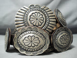Superior Heavy Vintage Taos Sterling Silver Concho Belt Native American Old-Nativo Arts