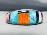 Thick Sturdy Vintage Native American Navajo Turquoise Sterling Silver Bracelet Cuff-Nativo Arts