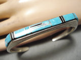 Thicker Vintage Native American Navajo Turquoise Opal Sterling Silver Bracelet Cuff-Nativo Arts
