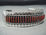 Coral Intricacy!! Contempoist Native American Navajo Sterling Silver Bracelet Cuff-Nativo Arts