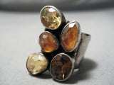 Unbelievable Navajo Amber & Citrine Sterling Silver Native American Ring-Nativo Arts