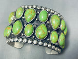 108 Grams Monster Vintage Native American Navajo Sterling Silver Gaspeite Bracelet-Nativo Arts
