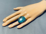 Exquisite Vintage Native American Navajo Spiderweb Turquoise Sterling Silver Ring-Nativo Arts