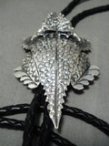 Tremendous Navajo Native American Sterling Silver Southwest Bolo Tie-Nativo Arts