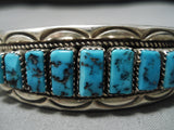 Superior Vintage Navajo Turquoise Sterling Silver Native American Bracelet-Nativo Arts