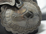 Huge Hand Wrought Vintage Native American Navajo Sterling Silver Concho Belt Old-Nativo Arts
