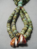 Native American One Of The Best Vintage Santo Domingo Royston Turquoise Heishi Necklace Old-Nativo Arts