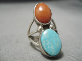 Important Tommy Jackson #8 Turquoise Vintage Native American Navajo Sterling Silver Ring-Nativo Arts