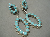 Exquisite Navajo Snake Eyes Turquoise Sterling Silver Native American Earrings-Nativo Arts