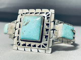 Best Larry Kay Vintage Native American Navajo Squared Turquoise Sterling Silver Bracelet-Nativo Arts