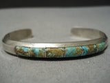 Thicker Vintage Native American Navajo Royston Turquoise Sterling Silver Bracelet Old-Nativo Arts