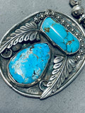 Very Important Singer Vintage Native American Navajo Turquoise Sterling Silver Tube Necklace-Nativo Arts