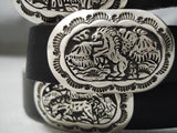 Amazing Vintage Native American Zuni Native Stamp Work Genius Sterling Silver Concho Belt-Nativo Arts