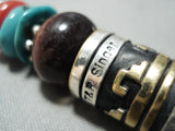 Native American Authentic Singer Chunky Coral Turquoise Sterling Silver Necklace-Nativo Arts