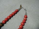 Incredible Singer Navajo Coral Sterling Silver Necklace Native American-Nativo Arts