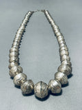 Astonishing Vintage Native American Navajo Sterling Silver Bead Necklace-Nativo Arts