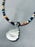 Extremely Rare Yazzie Pueblo Inlay Native American Navajo Turquoise Sterling Silver Necklace-Nativo Arts
