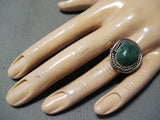 Wonderful Vintage Native American Navajo Cerrillos Turquoise Sterling Silver Ring Old-Nativo Arts