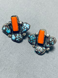 Best Vintage Native American Navajo Morenci Turquoise Sterling Silver Earrings-Nativo Arts