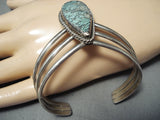 Fabulous Nez Native American Navajo Spiderweb Turquoise Sterling Silver Bracelet Signed-Nativo Arts