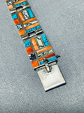 One Of The Most Intricate Vintage Native American Navajo Turquoise Sterling Silver Bracelet-Nativo Arts