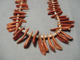 Wonderful Vintage Navajo Coral Heishi Native American Necklace Old-Nativo Arts